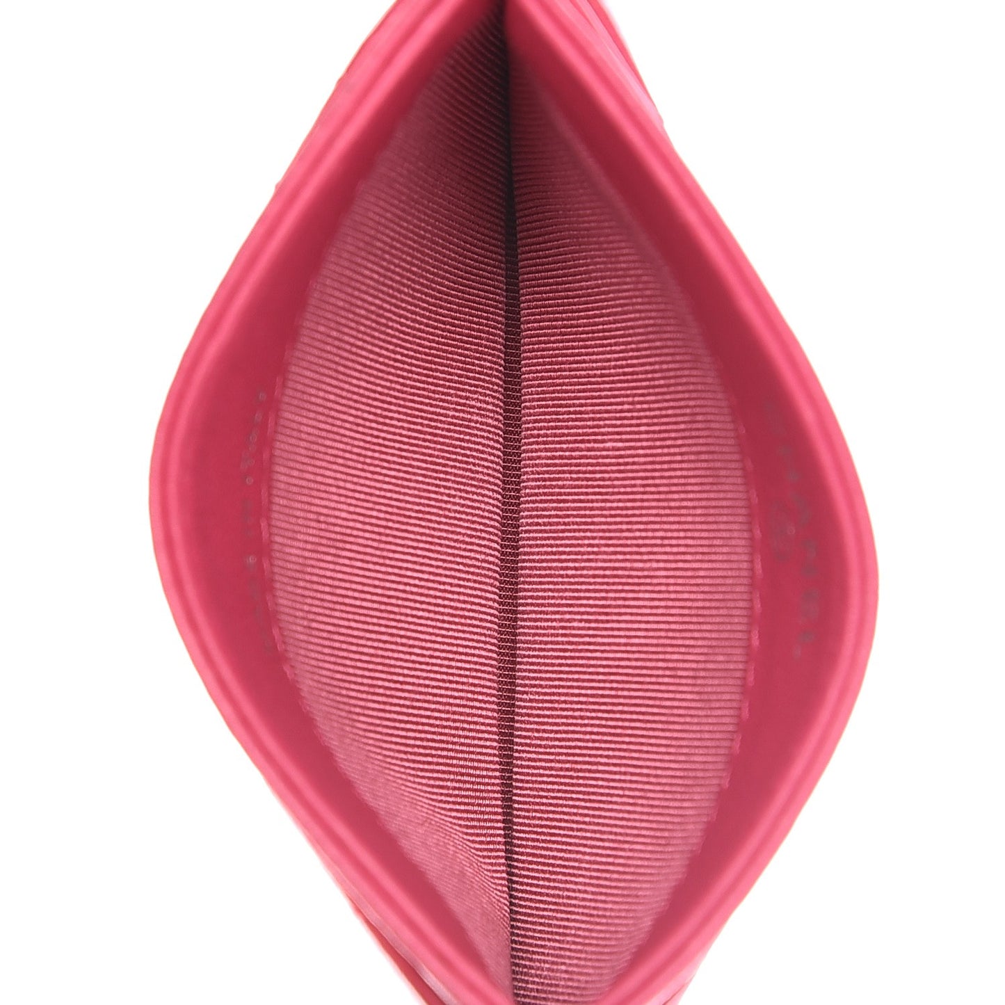 Lambskin Quilted Card Holder Fuchsia