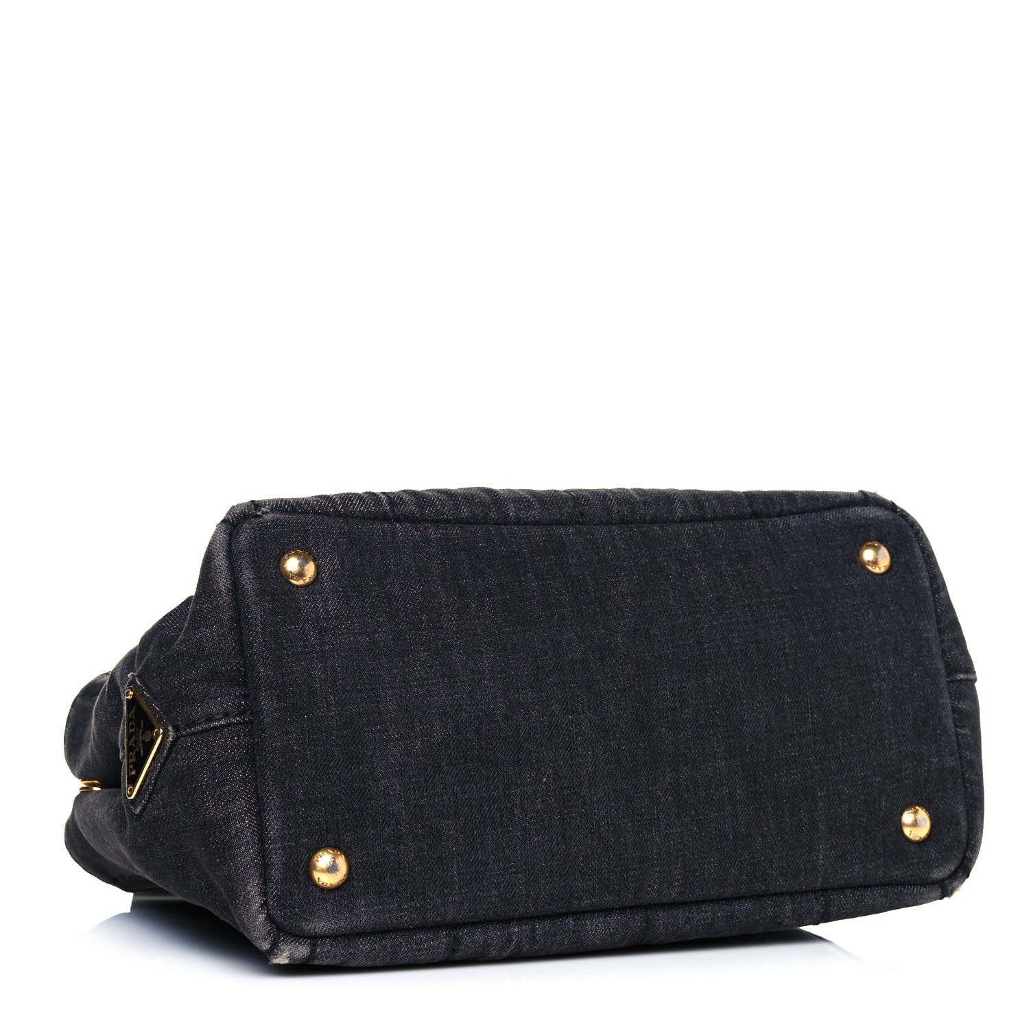 Prada Denim Small Logo Tote Black 5 of 17