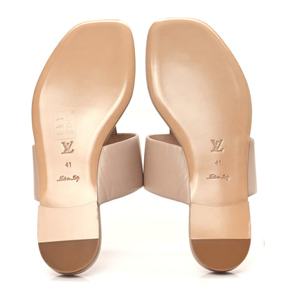 Louis Vuitton Lambskin Embossed Monogram Drapy Flat Thong Sandal 41 Beige 5 of 8