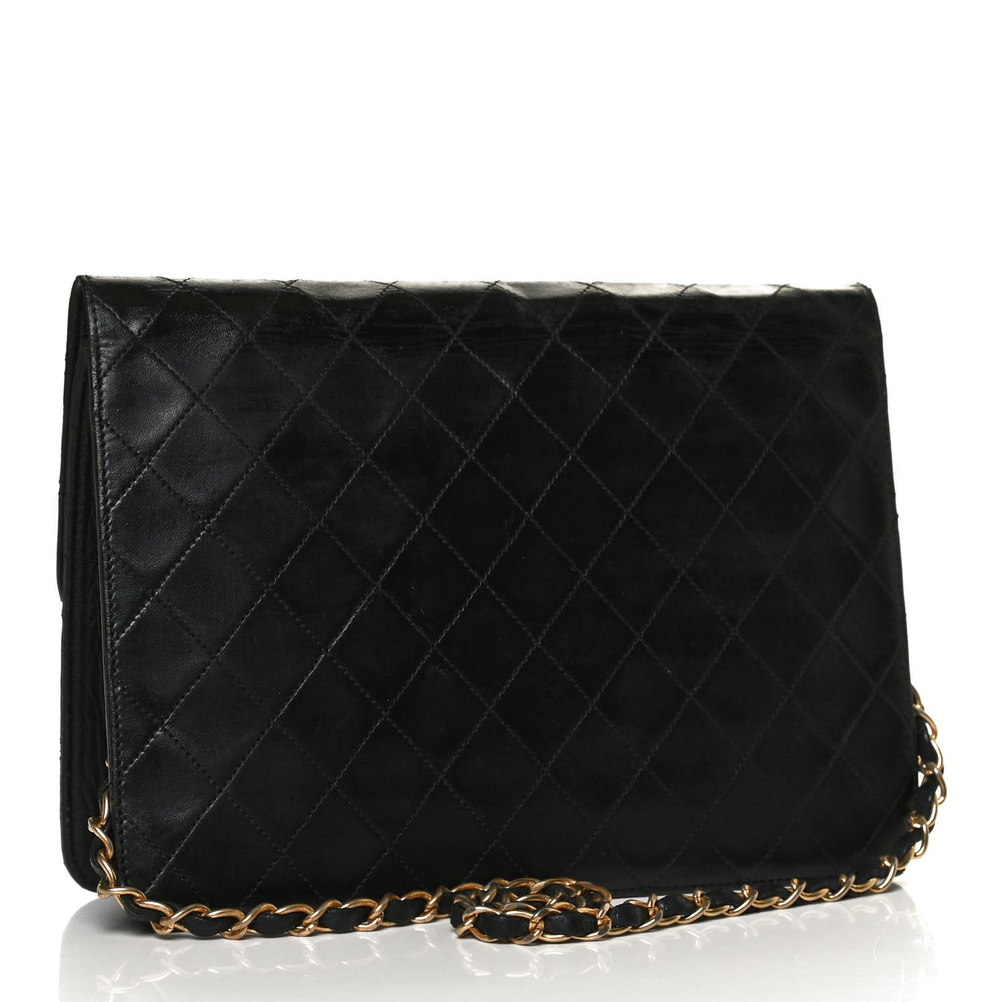 Lambskin Quilted Medium Single Flap Black