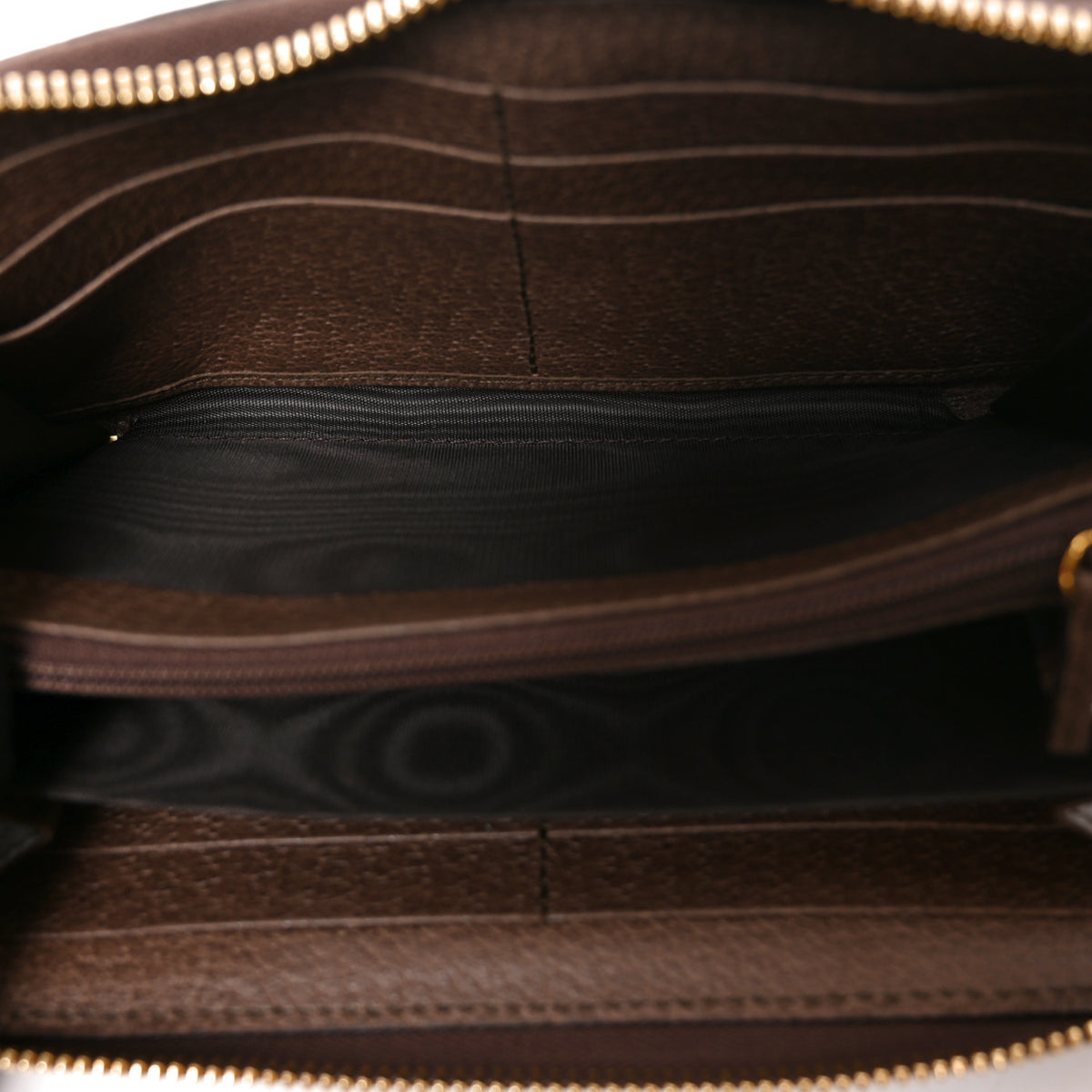 GG Supreme Monogram Web Ophidia Zip Around Wallet Brown