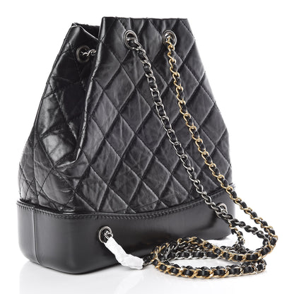 Chanel Aged Calfskin Quilted Small Gabrielle Backpack Black 3 of 10
