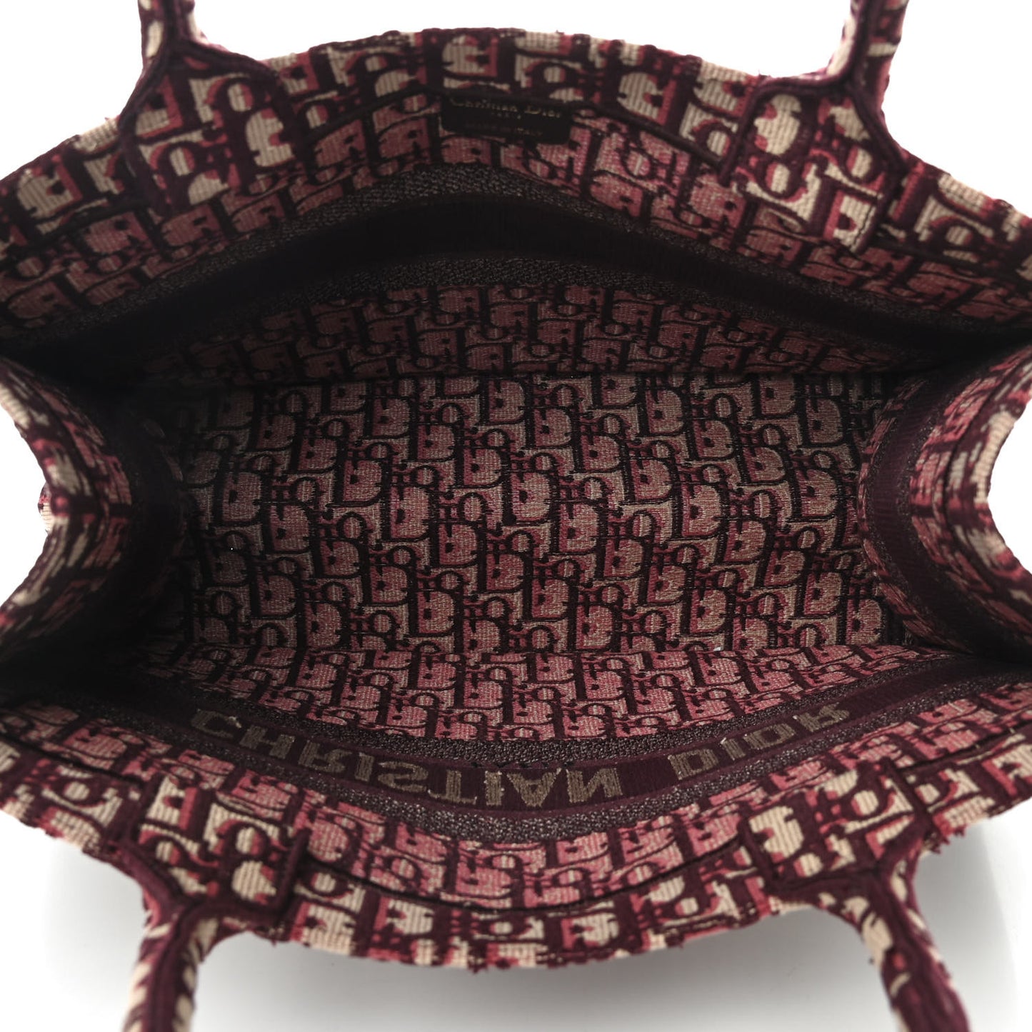 Oblique Medium Book Tote Burgundy Multicolor