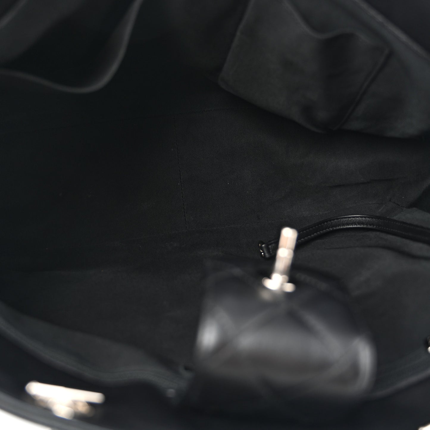 Calfskin Quilted Large Classic Shopping Tote  Black