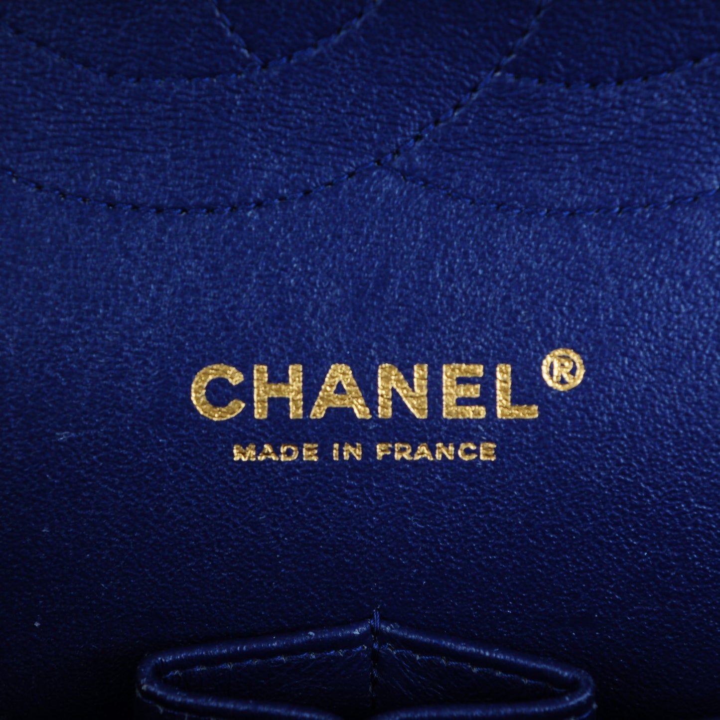 Lambskin Chevron Quilted Jumbo Double Flap Blue