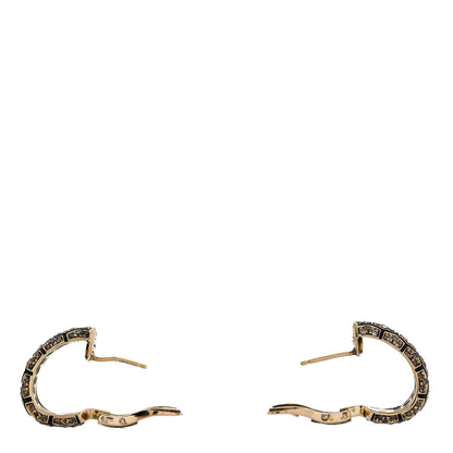 Roberto Coin 18K Yellow Gold Diamond Enamel Hoop Earrings 3 of 5