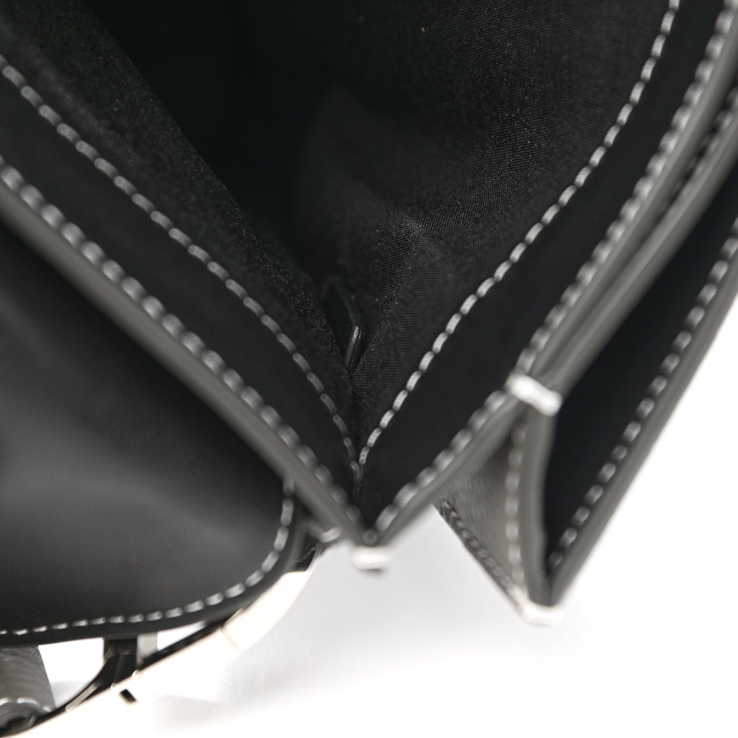 X KAWS Grained Calfskin Saddle Wristlet Grey