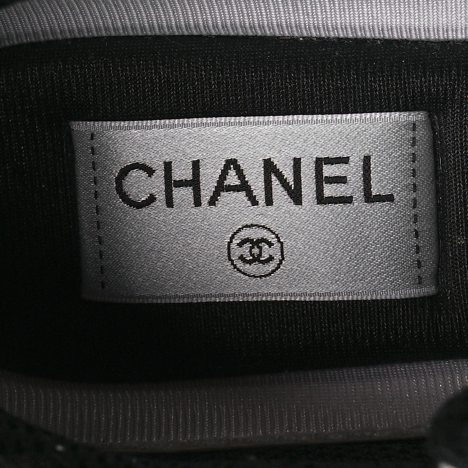Chanel Mesh Suede Calfskin Grained Calfskin Womens CC Sneakers 39.5 White Black 7 of 9