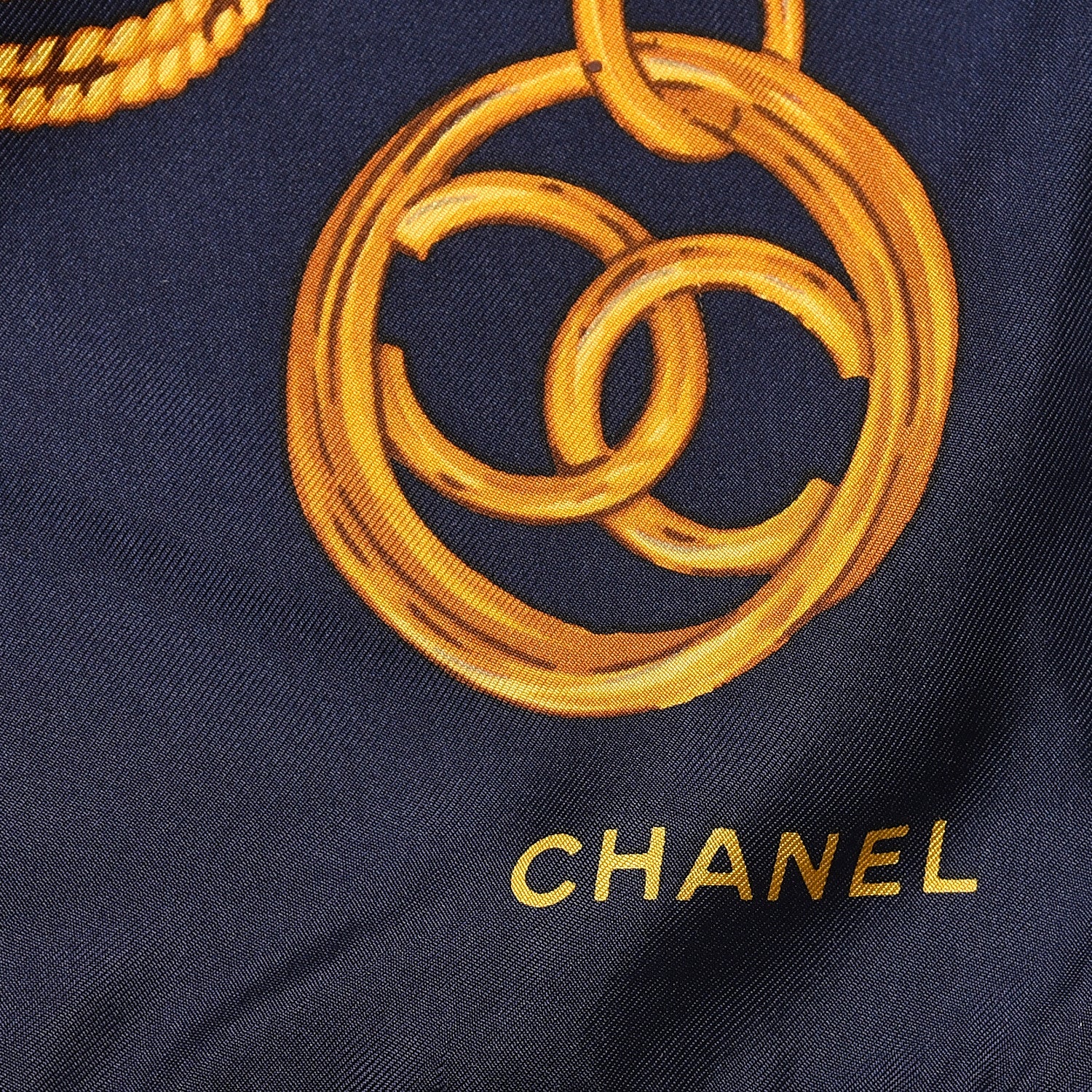 Chanel Silk Chain Scarf Navy Multicolor 3 of 6