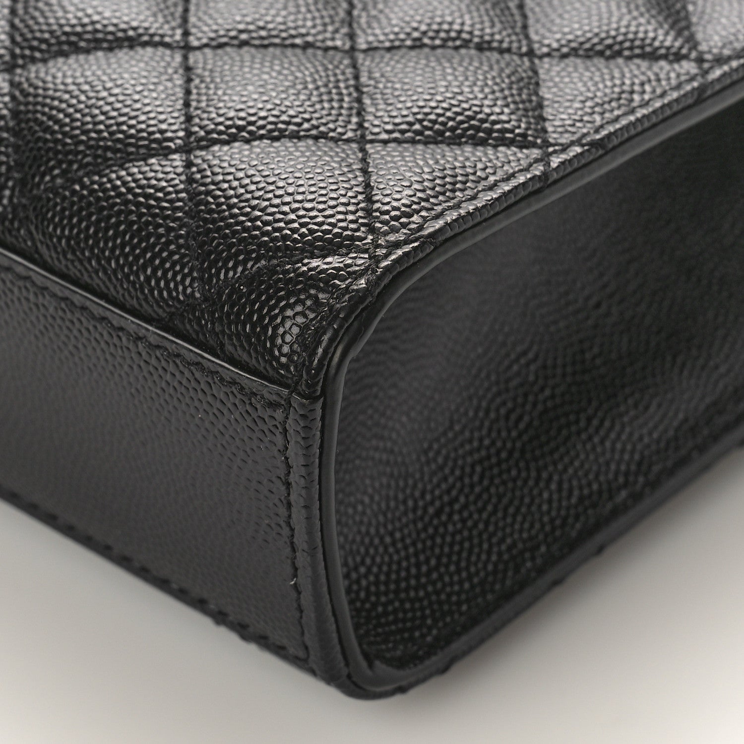 Saint Laurent Grain De Poudre Textured Mixed Matelasse Triquilt Medium Monogram Satchel Black 8 of 8