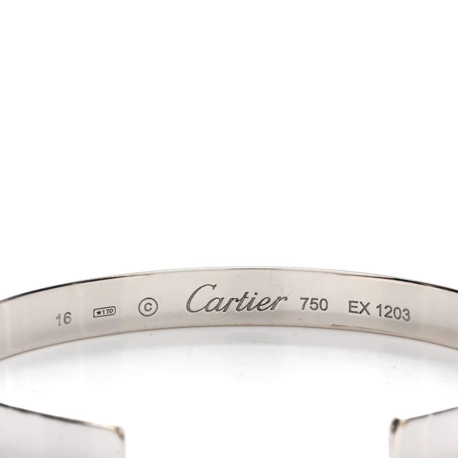 Cartier 18K White Gold LOVE Cuff Bracelet 16 3 of 3