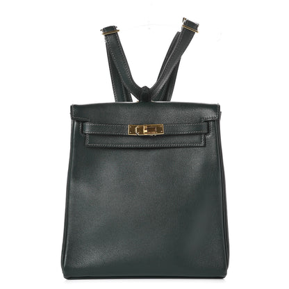 Hermes Veau Gulliver Kelly Ado Backpack 20 Vert Fonce 1 of 7