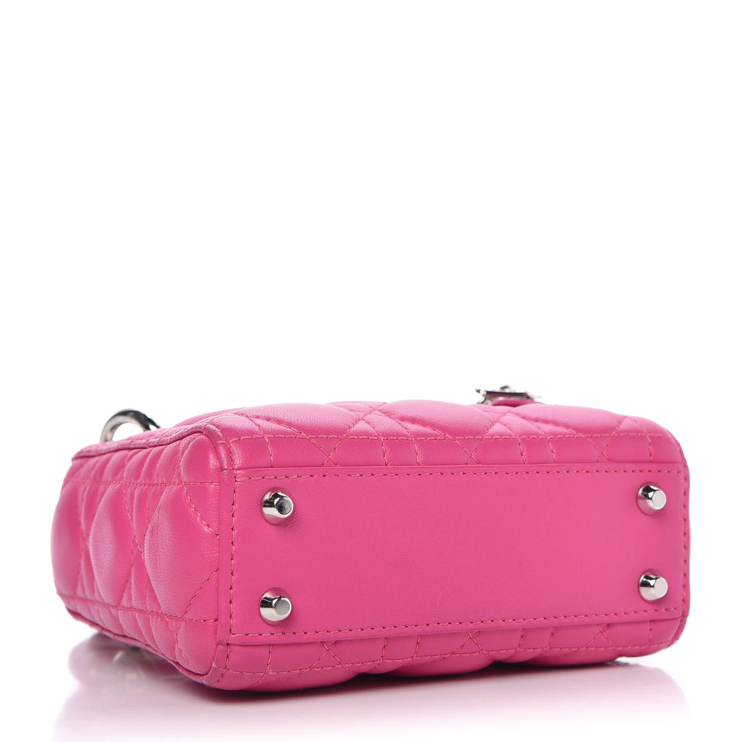 Lambskin Cannage Nano Lady Dior Fuchsia