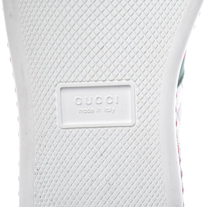 Gucci Laminated Nappa Crystal Web Bee Embroidered Trapuntata Womens Ace Platform Sneakers 36 Argento 8 of 10