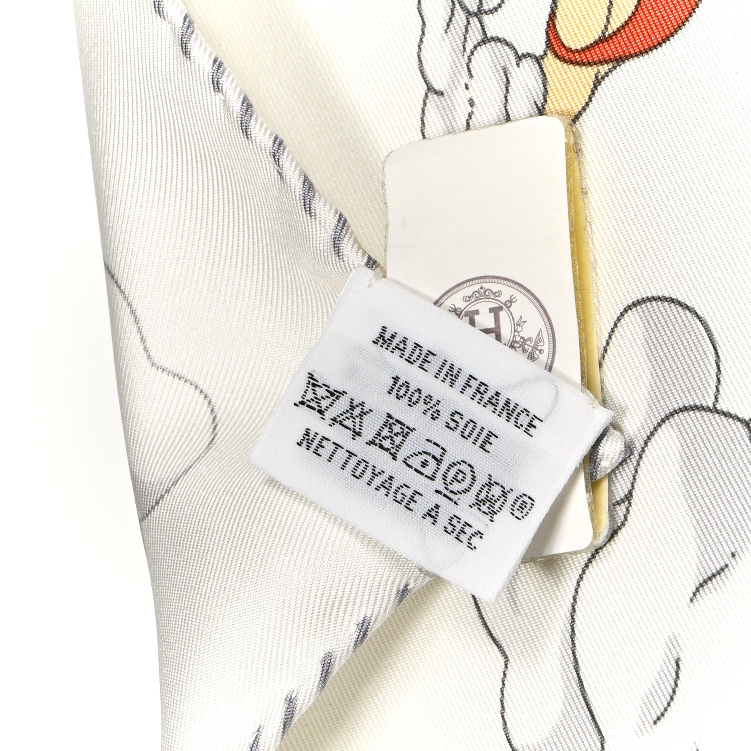Hermes Silk Sur Mon Nuage Scarf 90 White Gris Perle Multicolore 4 of 5