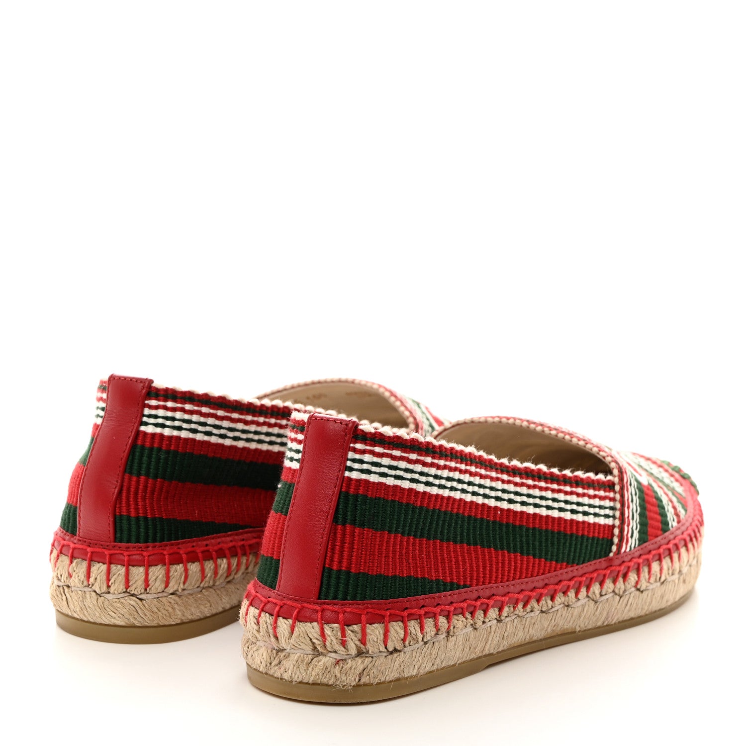 Gucci Canvas Stripe Sabela Womens Espadrilles 36 Red Green 4 of 9