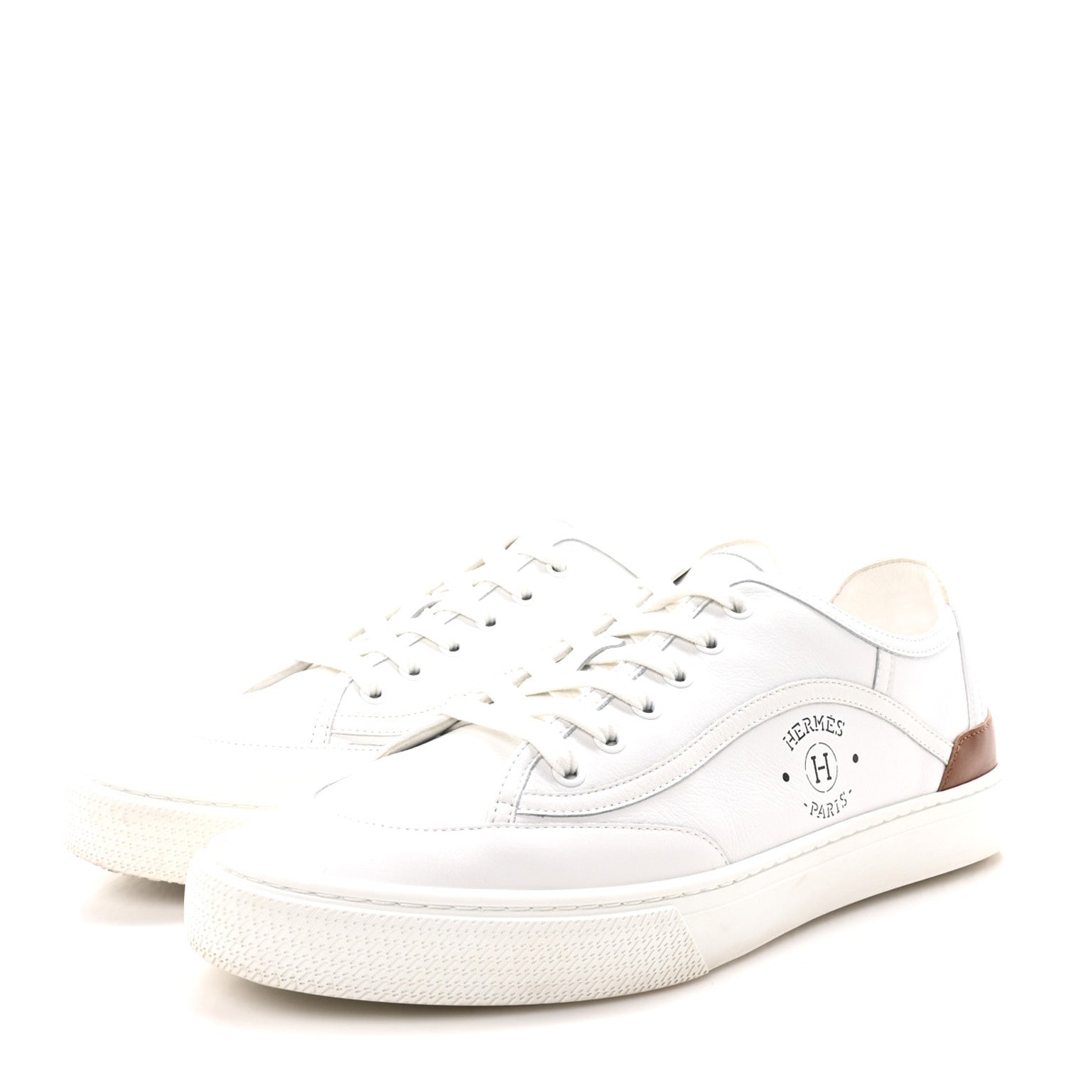 Hermes Calfskin Mens Get Sneakers 42 White 2 of 9