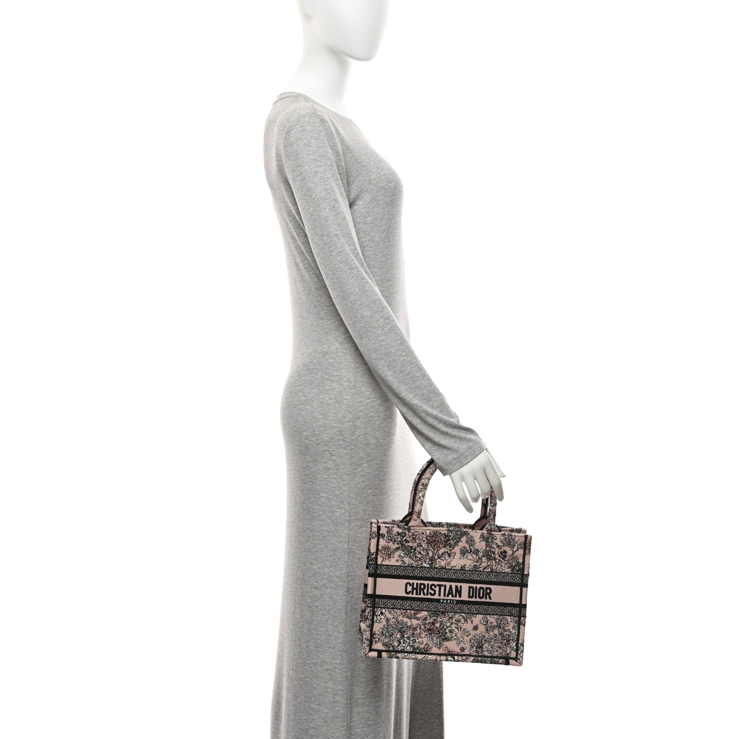 Christian Dior Canvas Embroidered Small Flowers Book  Tote Pink 2 of 10