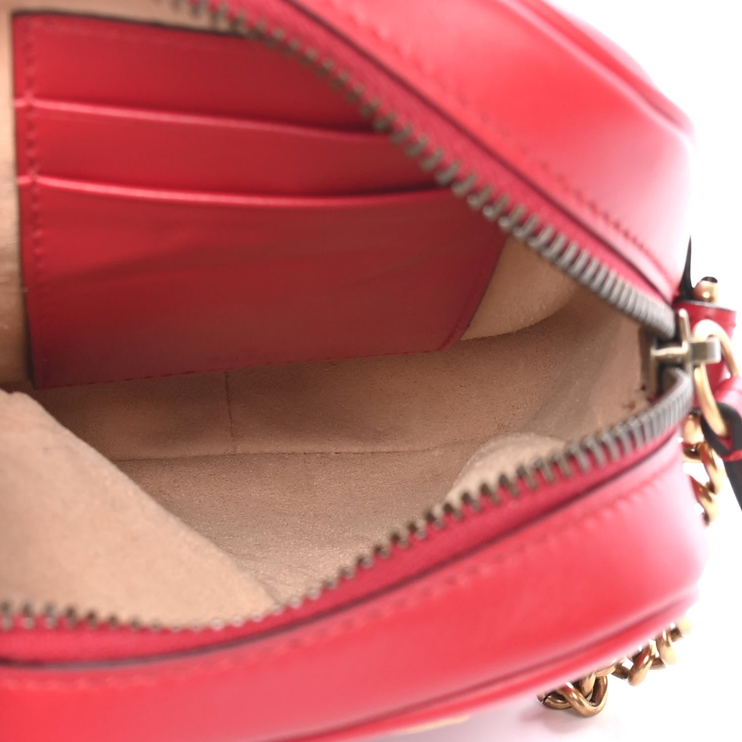 Gucci Calfskin Matelasse Mini GG Marmont Crossbody Bag Hibiscus Red 5 of 9