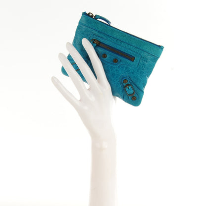 Balenciaga Chevre Classic Hardware M Porte-Monnaie Coin Purse Turquoise 2 of 9