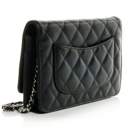 Chanel Lambskin Quilted Wallet On Chain WOC Black 3 of 10