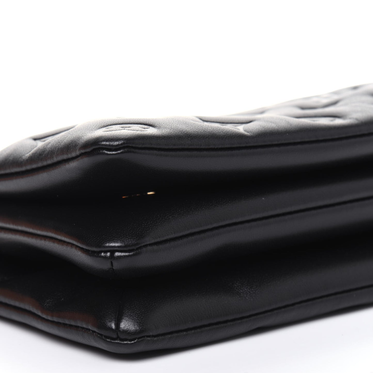 Lambskin Embossed Monogram Pochette Coussin Black