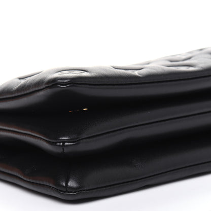 Louis Vuitton Lambskin Embossed Monogram Pochette Coussin Black 7 of 9