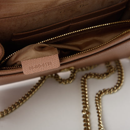 Christian Dior Grained Calfskin Diorama Wallet on Chain Pouch Nude 9 of 10