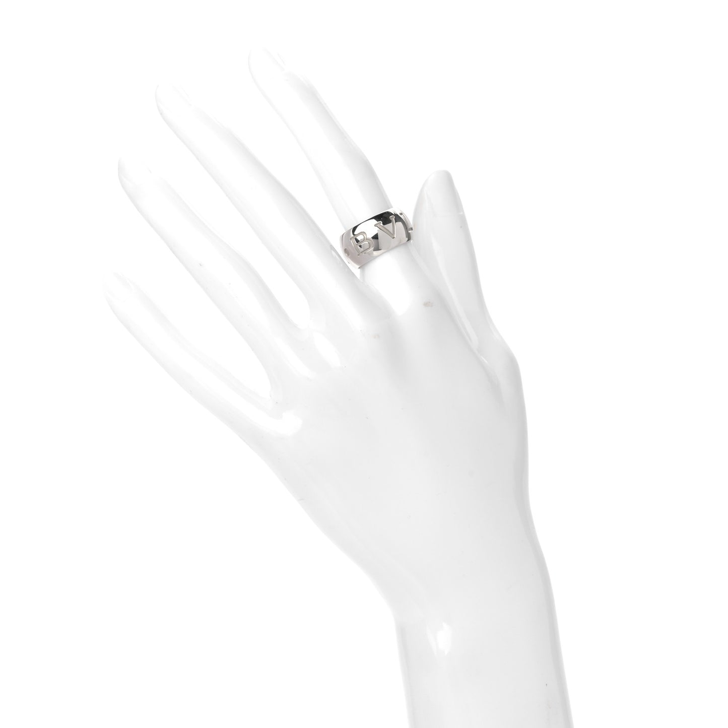 18K White Gold Monologo Band Ring 51 5.5