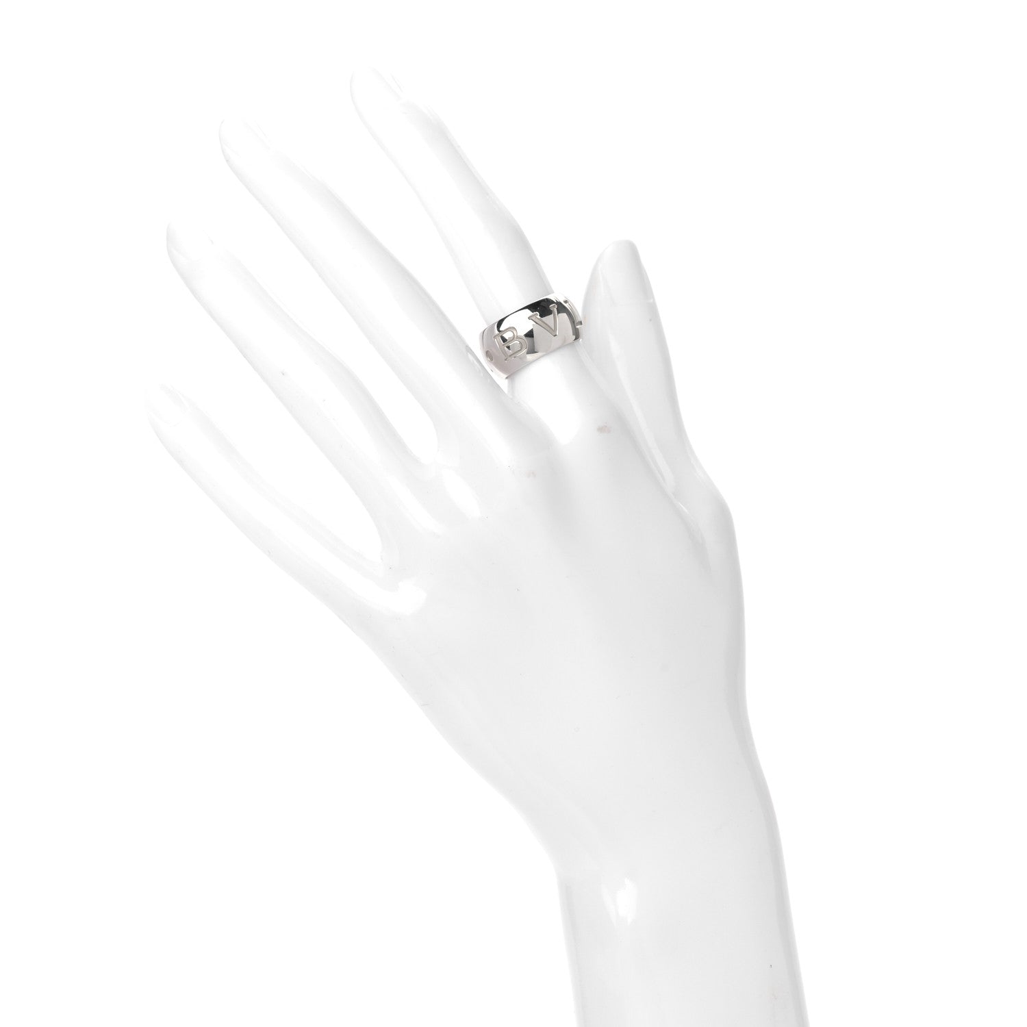 Bulgari 18K White Gold Monologo Band Ring 51 5.5 2 of 4
