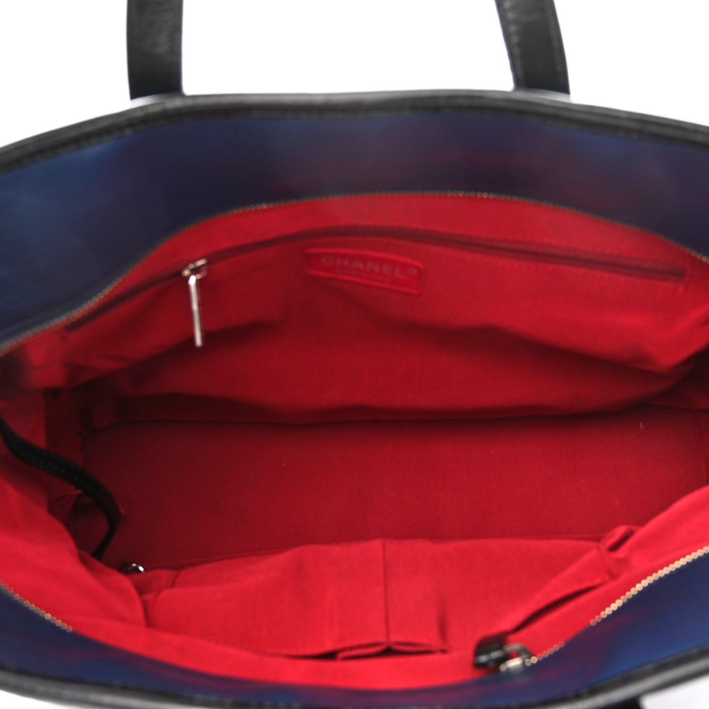 Aged Calfskin Quilted Large Gabrielle Shopping Tote Navy Black