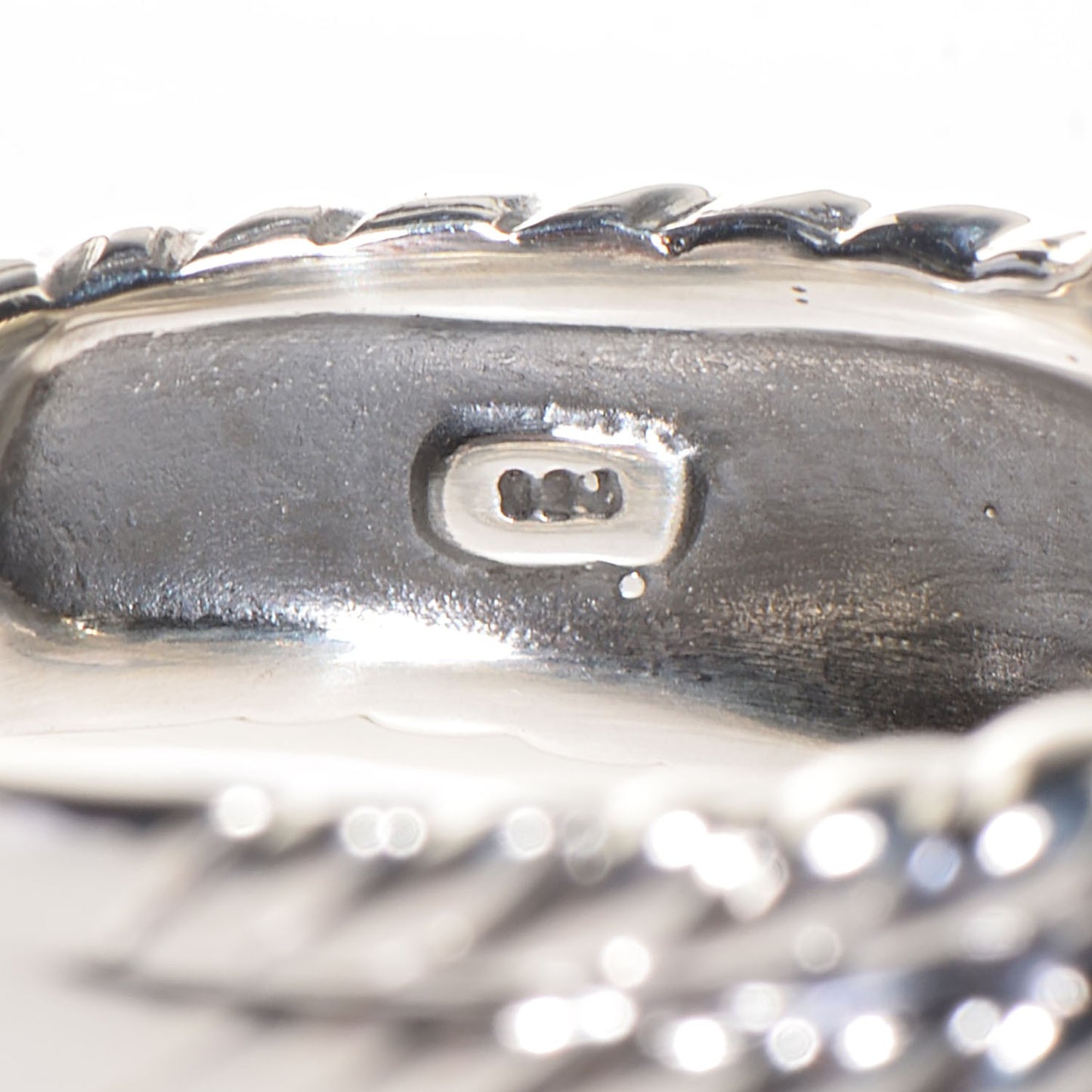 Sterling Silver 14k Yellow Gold X Triple Row Ring 7