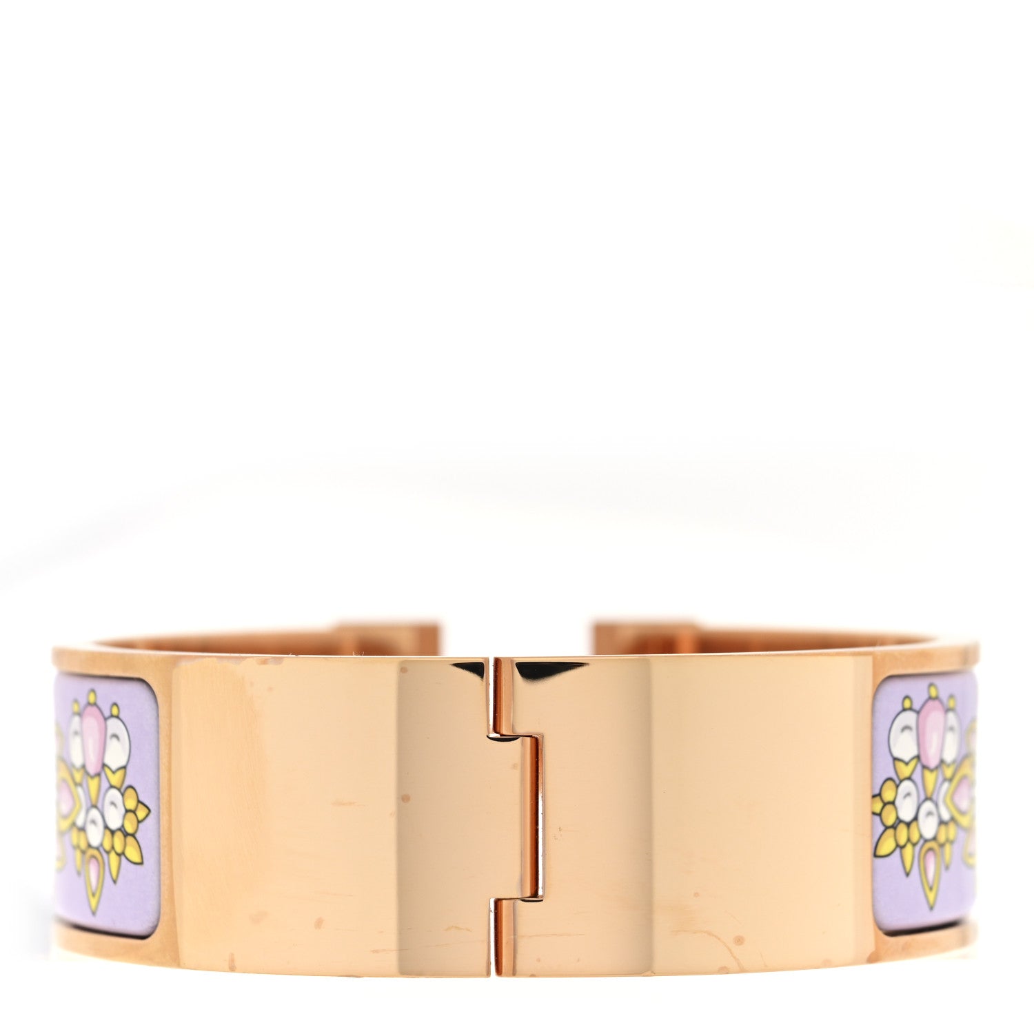 Hermes Enamel Printed Wide Parures Des Maharajas Clic Clac H Bracelet PM Hypno 3 of 4