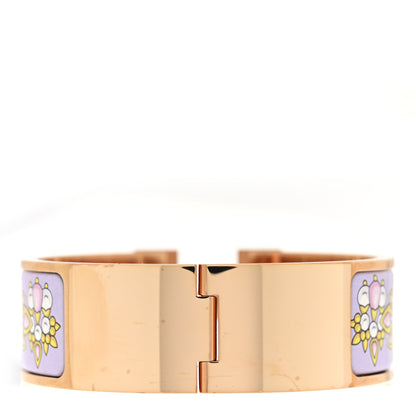 Hermes Enamel Printed Wide Parures Des Maharajas Clic Clac H Bracelet PM Hypno 3 of 4