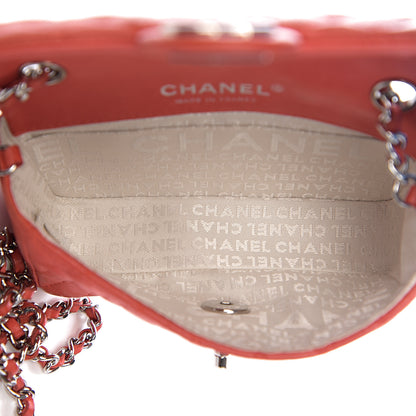 Chanel Lambskin Quilted Mini Rectangular Flap Red Orange 4 of 12