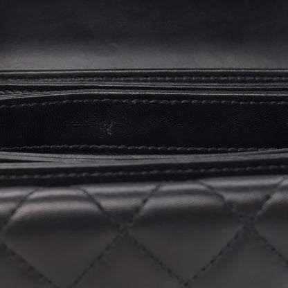 Chanel Lambskin Quilted Small Handle Tied Top Handle Flap Black 13 of 15