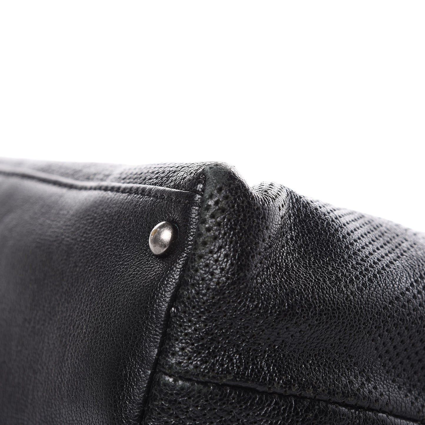 Goatskin Perforated Large CC Tote Black