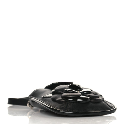 Chanel Lambskin Patent Calfskin Camellia Phone Case Black 3 of 8