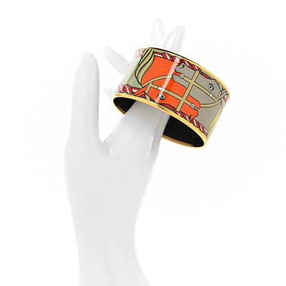Hermes Enamel Printed Quadrige Extra Wide Bracelet 65 2 of 5