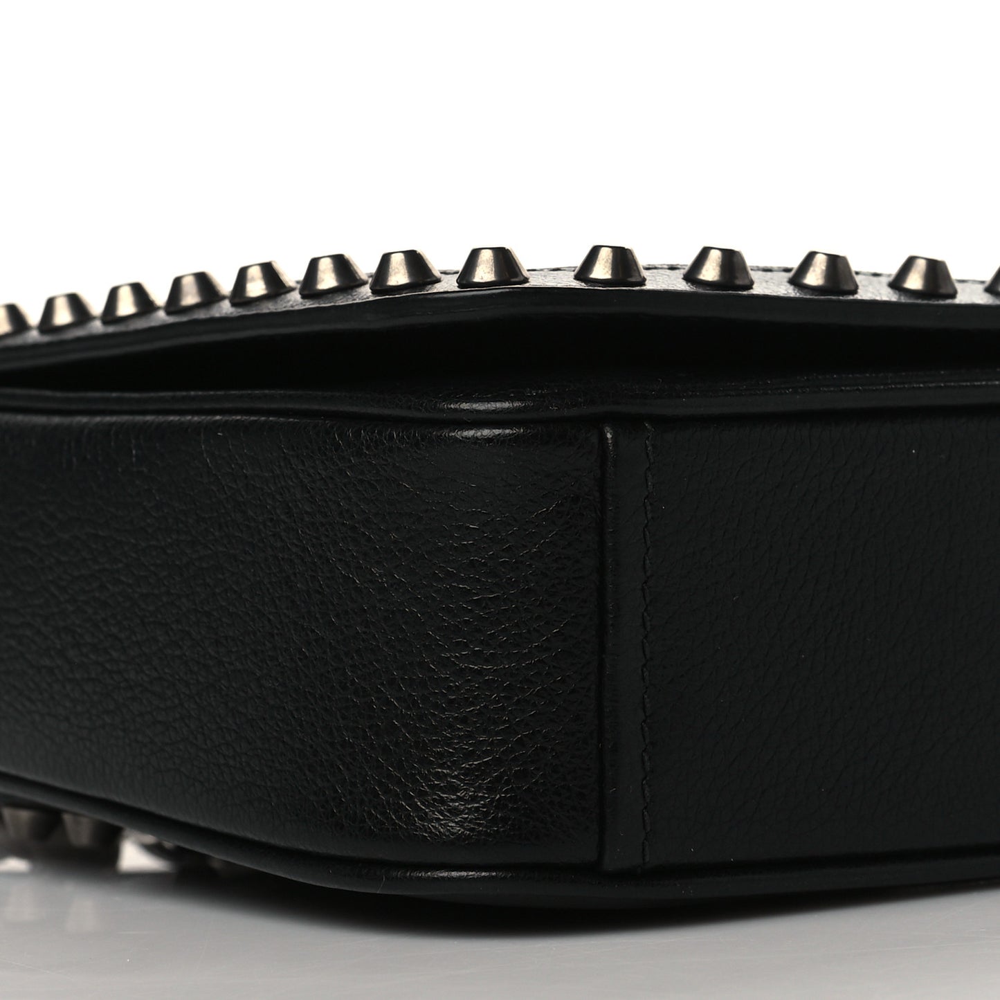 Glace Calfskin Studded Crossbody White Black