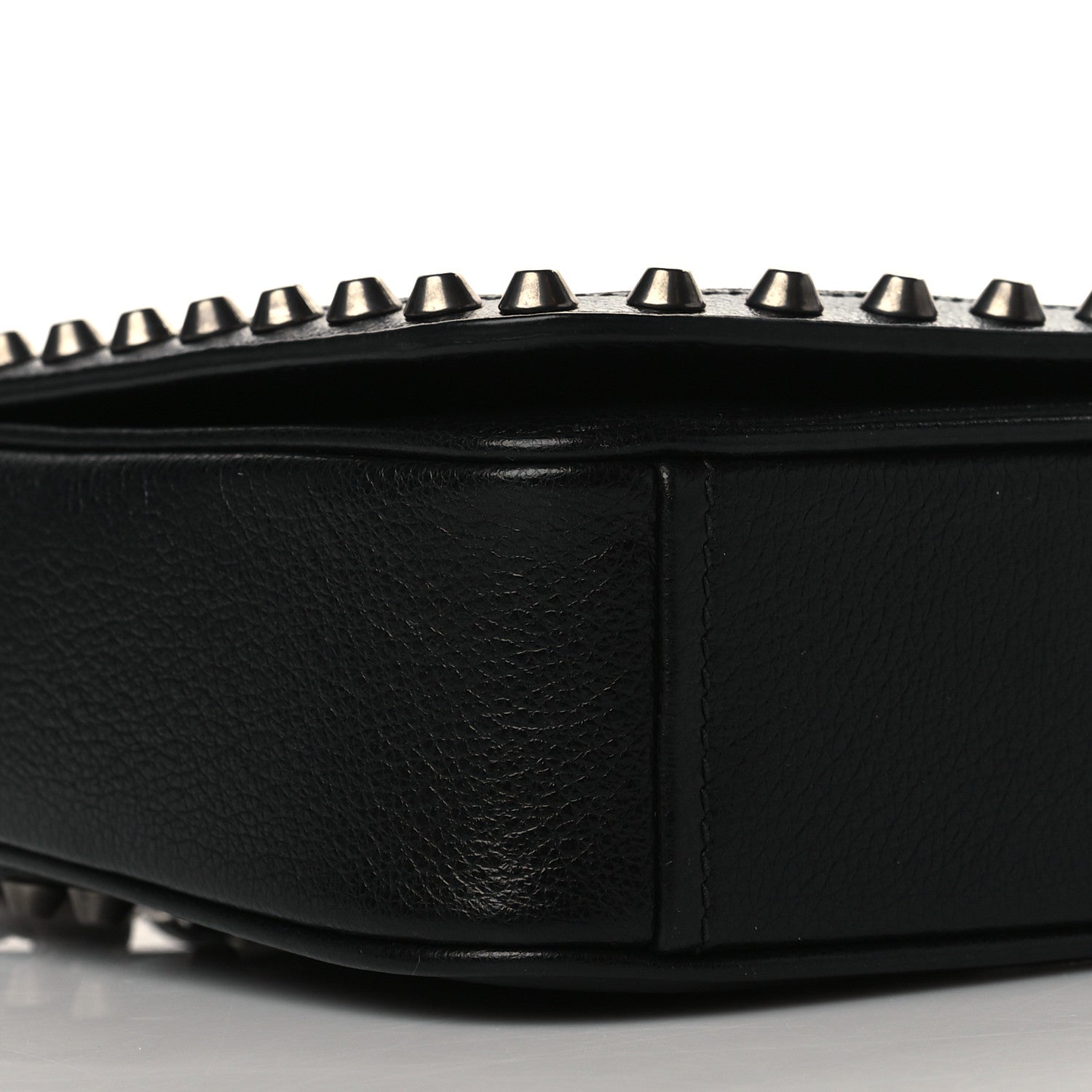 Prada Glace Calfskin Studded Crossbody White Black 9 of 10