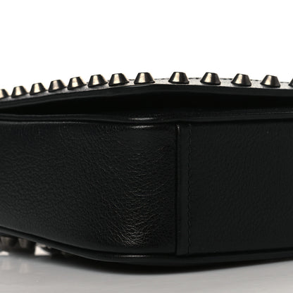 Prada Glace Calfskin Studded Crossbody White Black 9 of 10