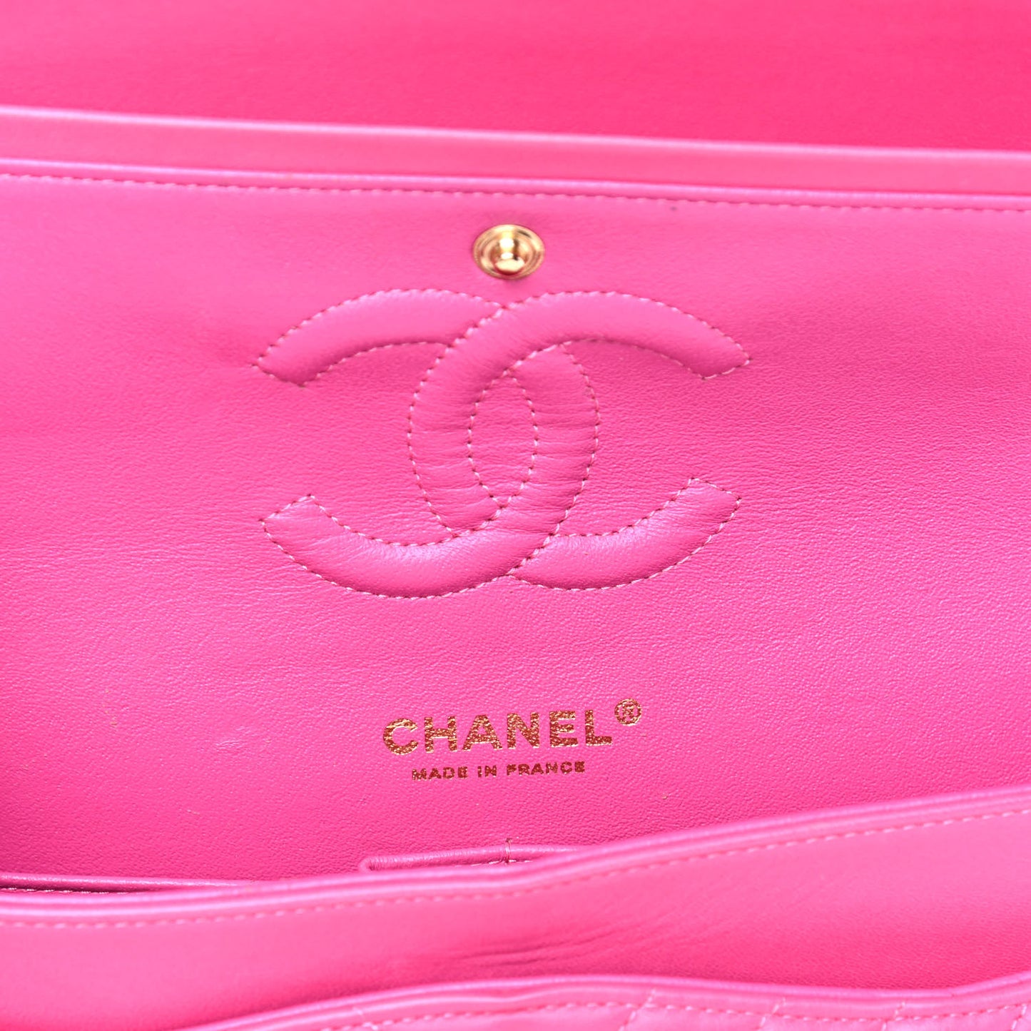 Lambskin Chevron Quilted Medium Double Flap Pink
