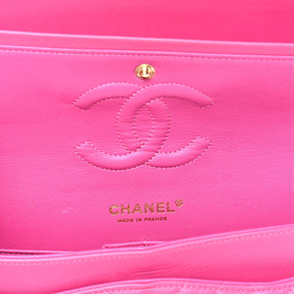 Chanel Lambskin Chevron Quilted Medium Double Flap Pink 6 of 17