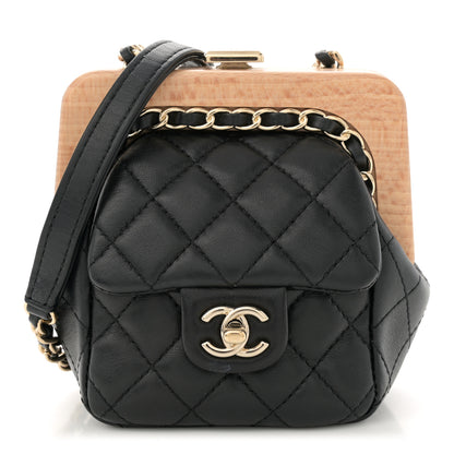 Chanel Lambskin Quilted Hollywood Clutch Black 1 of 10