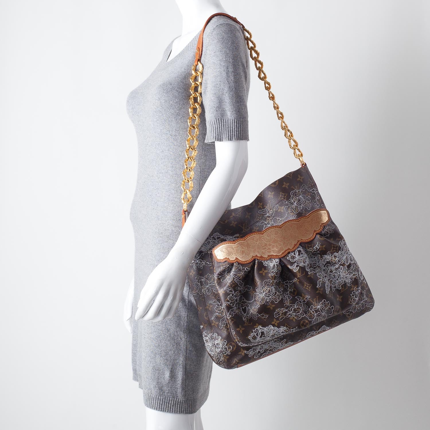 Louis Vuitton Monogram Dentelle Fersen Silver 2 of 9