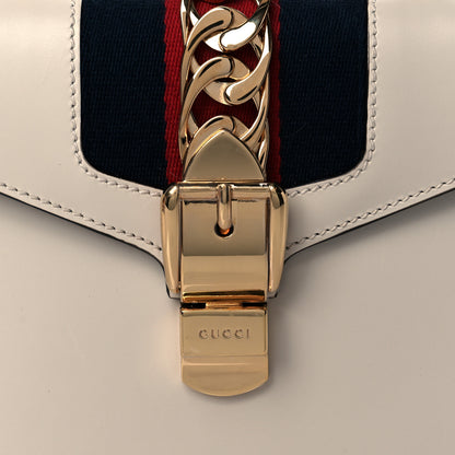 Gucci Calfskin Mini Sylvie Top Handle Bag White 9 of 13