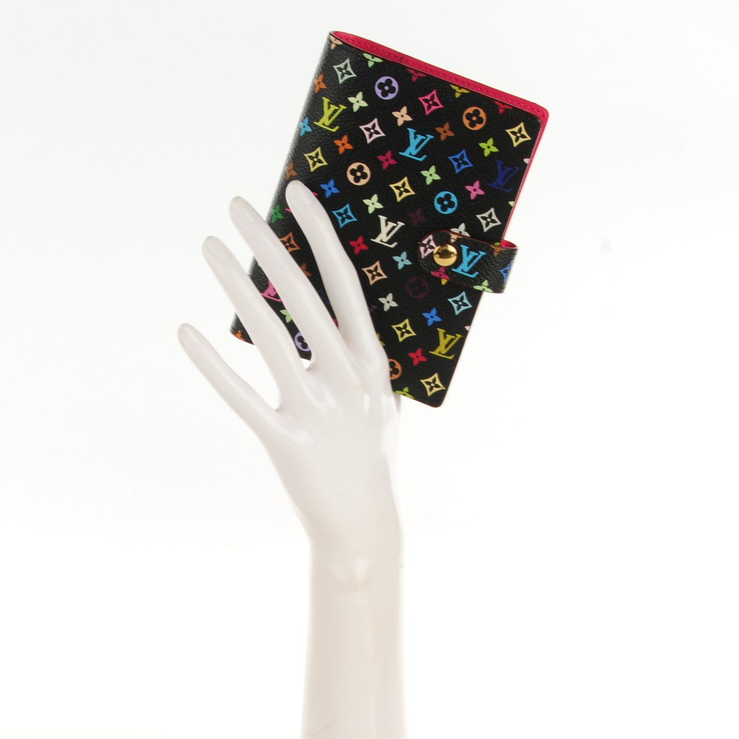 Louis Vuitton Monogram Multicolor Small Ring Agenda Cover Black Grenade 2 of 7