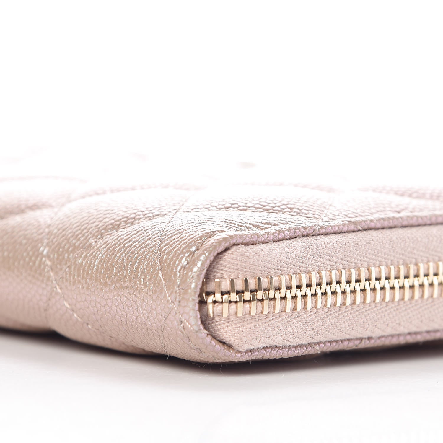 Chanel Iridescent Caviar Quilted Long Zip Around Wallet Beige 10 of 12