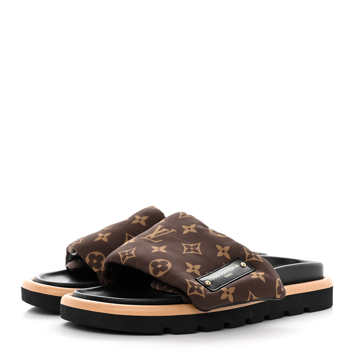 Louis Vuitton Nylon Monogram Pool Pillow Comfort Mule 38 Cacao Brown 3 of 9